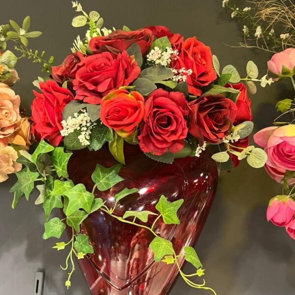 Yapay Kırmızı Güllü Aranjman